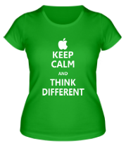 Женская футболка Keep calm and think different фото