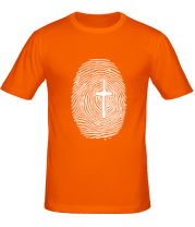 Мужская футболка Отпечаток пальца с крестом фото