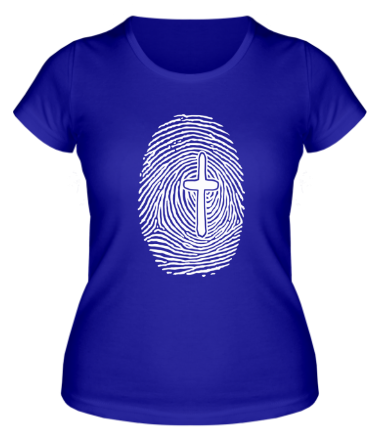 Женская футболка Отпечаток пальца с крестом