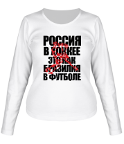 Женская футболка длинный рукав Россия в хоккее фото