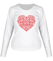 Женская футболка длинный рукав Сердце узор фото