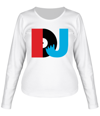 Женская футболка длинный рукав DJ vinyl