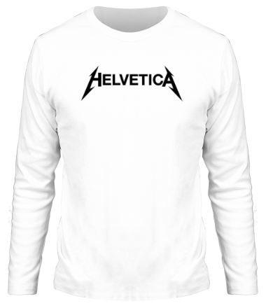 Мужская футболка длинный рукав Helvetica Metallica