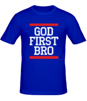 Мужская футболка God first bro фото