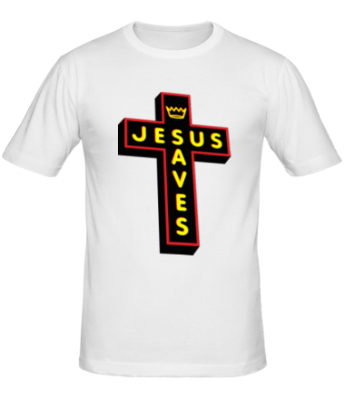 Мужская футболка Jesus Saves_3D