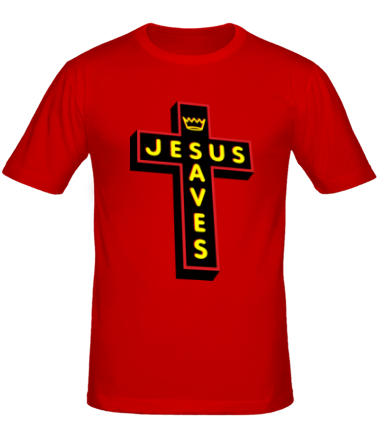 Мужская футболка Jesus Saves_3D