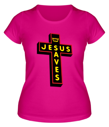 Женская футболка Jesus Saves_3D