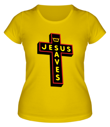 Женская футболка Jesus Saves_3D
