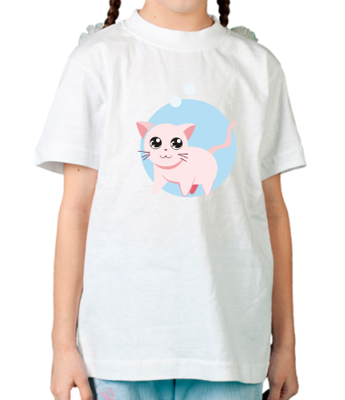 Детская футболка Розовая кошка