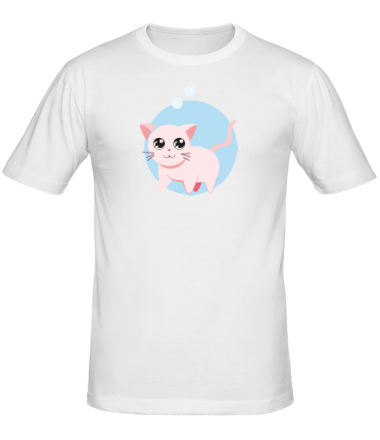 Мужская футболка Розовая кошка