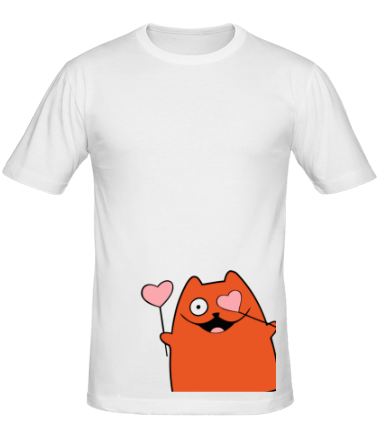 Мужская футболка Кот с сердечками (мужская)