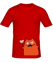 Мужская футболка Кот с сердечками (мужская) фото