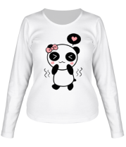 Женская футболка длинный рукав Милая панда (женская) фото