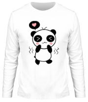 Мужская футболка длинный рукав Милая панда (мужская) фото