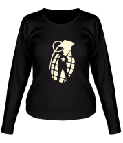 Женская футболка длинный рукав Граната (glow) фото