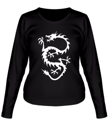 Женская футболка длинный рукав Дракон - змей