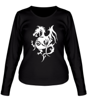 Женская футболка длинный рукав Геральдический дракон фото