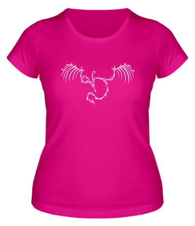 Женская футболка Тату - скелет дракона