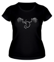 Женская футболка Тату - скелет дракона фото