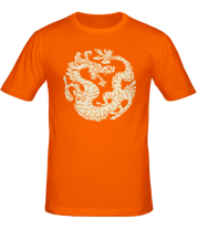 Мужская футболка Китайский дракон рисунок (свет) фото