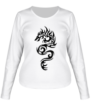Женская футболка длинный рукав Татуировка - дракон фото