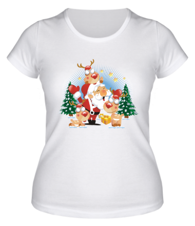 Женская футболка Мороз и олени