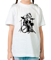 Детская футболка Обезьяна с барабанами фото