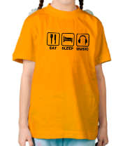 Детская футболка Eat Sleep Music фото
