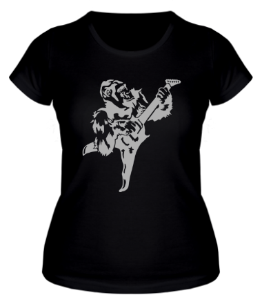 Женская футболка Горила с электрогитарой