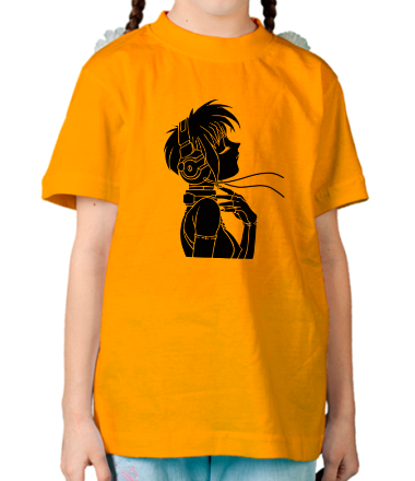 Детская футболка Девушка с наушниками