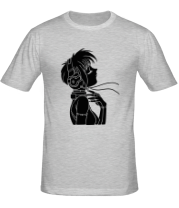 Мужская футболка Девушка с наушниками фото