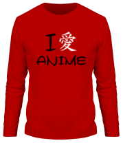 Мужская футболка длинный рукав I love anime фото