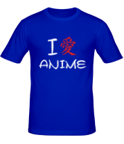 Мужская футболка I love anime фото