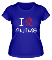 Женская футболка I love anime фото