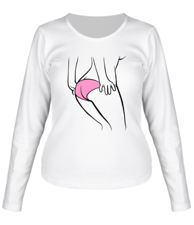 Женская футболка длинный рукав Розовые трусики