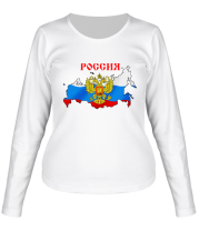 Женская футболка длинный рукав Россия фото