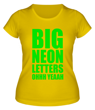 Женская футболка Большие неоновые буквы