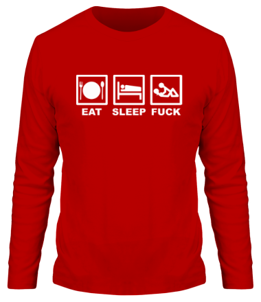Мужская футболка длинный рукав Eat sleep fuck