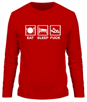 Мужская футболка длинный рукав Eat sleep fuck фото