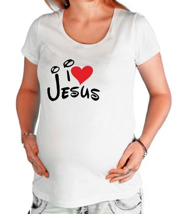 Футболка для беременных I love Jesus