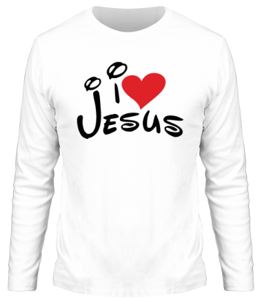 Мужская футболка длинный рукав I love Jesus