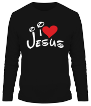 Мужская футболка длинный рукав I love Jesus фото