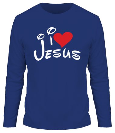 Мужская футболка длинный рукав I love Jesus