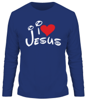 Мужская футболка длинный рукав I love Jesus фото