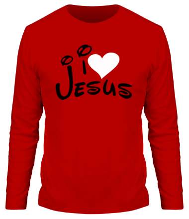 Мужская футболка длинный рукав I love Jesus