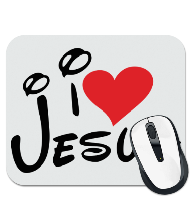 Коврик для мыши I love Jesus