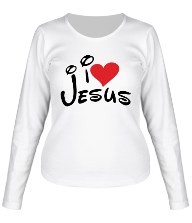 Женская футболка длинный рукав I love Jesus