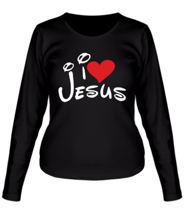 Женская футболка длинный рукав I love Jesus