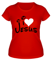 Женская футболка I love Jesus фото