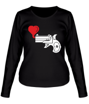 Женская футболка длинный рукав Love gun фото